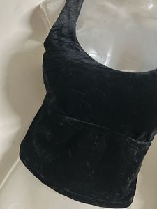 Velvet Cropped Tank Top