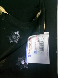 Black Duppatta With Golden Border