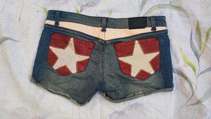 Denim Shorts with Patches