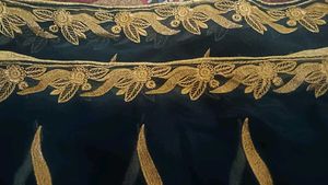 Elegant Dark Green dupatta with Gold Embroidery