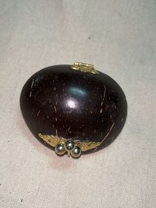 Unique Coconut Shell Clutch Bag with earnings