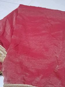 Elegant Maroon saree in tissue silk