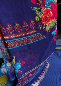 Blue printed saree 💙💙