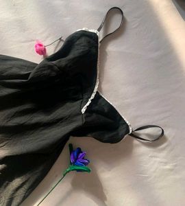 Black Lace Trim Pyjama Set