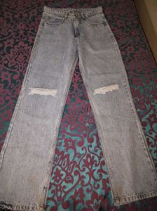 Ripped Wide Leg Jeans