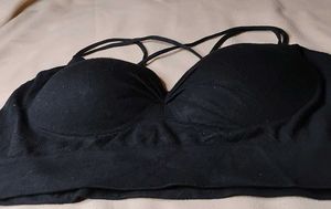 Strappy Padded Black Bralette
