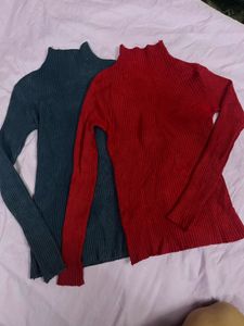Ribbed Turtleneck Tops (Set of 2) Can buy in singl