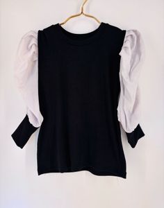 Black Puff Sleeve Top