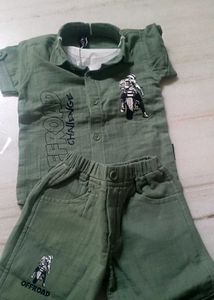 Boys Printed Cotton Shirt and combo dress