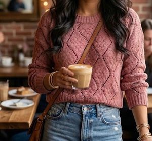 Cozy Pink Knit Sweater