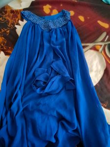 Beautuful Cobalt blue beaded collar Dress
