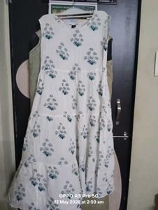 White Kurta with Floral Print