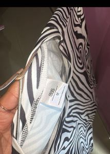 Zebra Print Long Sleeve Crop Top