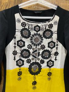 Vibrant Yellow &amp; Black Kurta