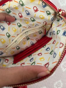 glossy red mini handbag