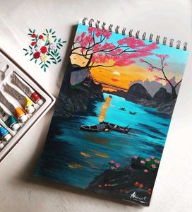 Acrylic Hand Painting On A4 Paper