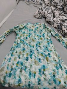 Women's Blue Floral Print Kurta