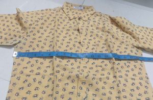 Men's Yellow Floral Print Shirt
