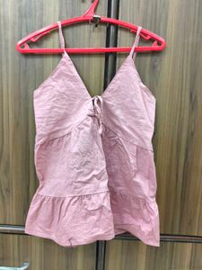 Pink Ruffle Top / peplum