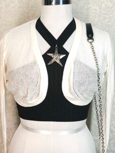 Cute White Cropped Cardigan Top