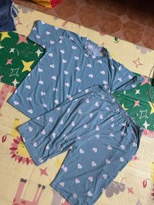 Cute Heart Print Pajama Set