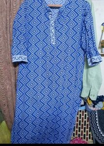 Stylish Blue Bandhani Print Kurta