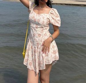 Floral Puff Sleeve Mini Dress
