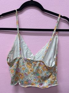 Floral Lace Trim Cami Top