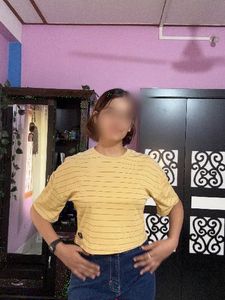 Yellow Striped Casual T-Shirt