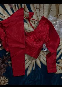 Vibrant Red Silk Blouse