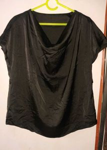 Black Cowl Neck Top