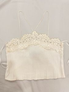 ZARA Halter Neck Ribbed Top