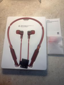 Red Wireless Neckband Earphones