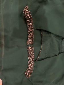Green Embellished Sleeveless Top