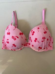 Pink Cherry Print Bra