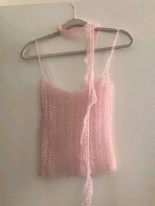 Sheer Pink knitted Camisole Top
