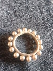 Pearl Beaded Hair Tie And Brown Hair Tie