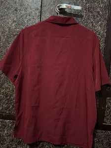 Elegant Burgundy Short Sleeve Blouse