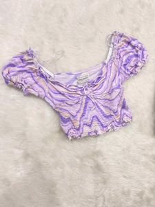 Cute Purple Swirl Crop Top