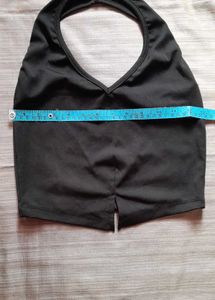 Black Halter Neck Crop Top