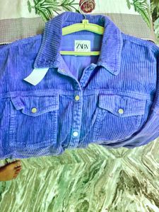 ZARA Purple Corduroy Button-Up Jacket