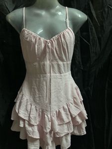 Light Pink Ruffled Mini Dress
