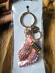 Mac Sparkly Lips &amp; Lipstick Keychain