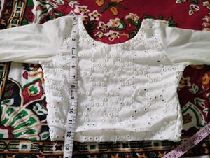 White Tiered Lehenga Choli Set