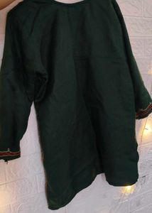 Embroidered Green Kurta