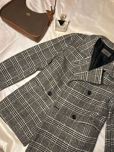 Plaid Double-Breasted Blazer