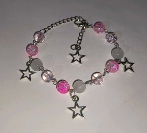Set Of 2 Star Charm Beaded Bracelet
