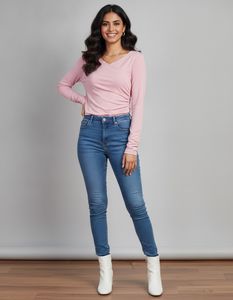 Stylish Pink Ruched Long Sleeve Top