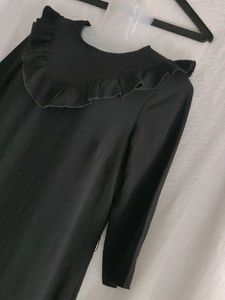 H&amp;M Chic Black Ruffle Dress