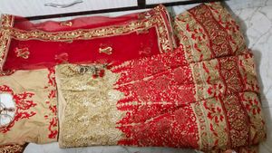 Elegant Red &amp; Gold Lehenga Choli